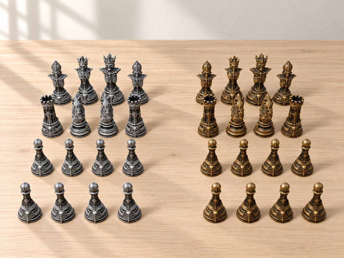 Grimm Hollow – Schachfigurenset mit 32 Figuren – Ansicht 1