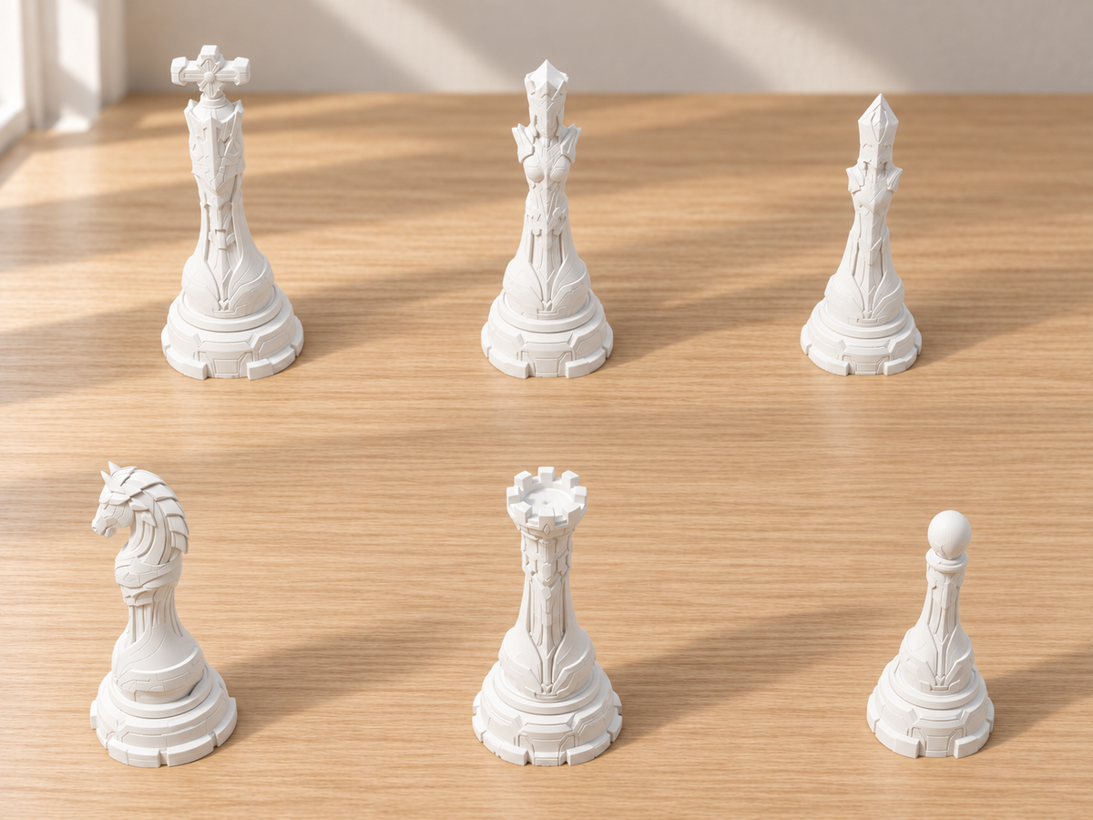 Cerulean Paragon Array – Schachfigurenset mit 32 Figuren – Ansicht 2