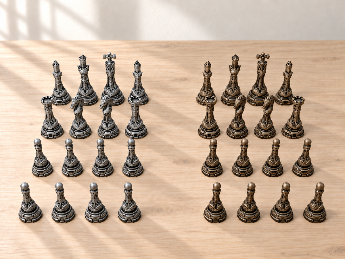 Cerulean Paragon Array – Schachfigurenset mit 32 Figuren – Ansicht 3