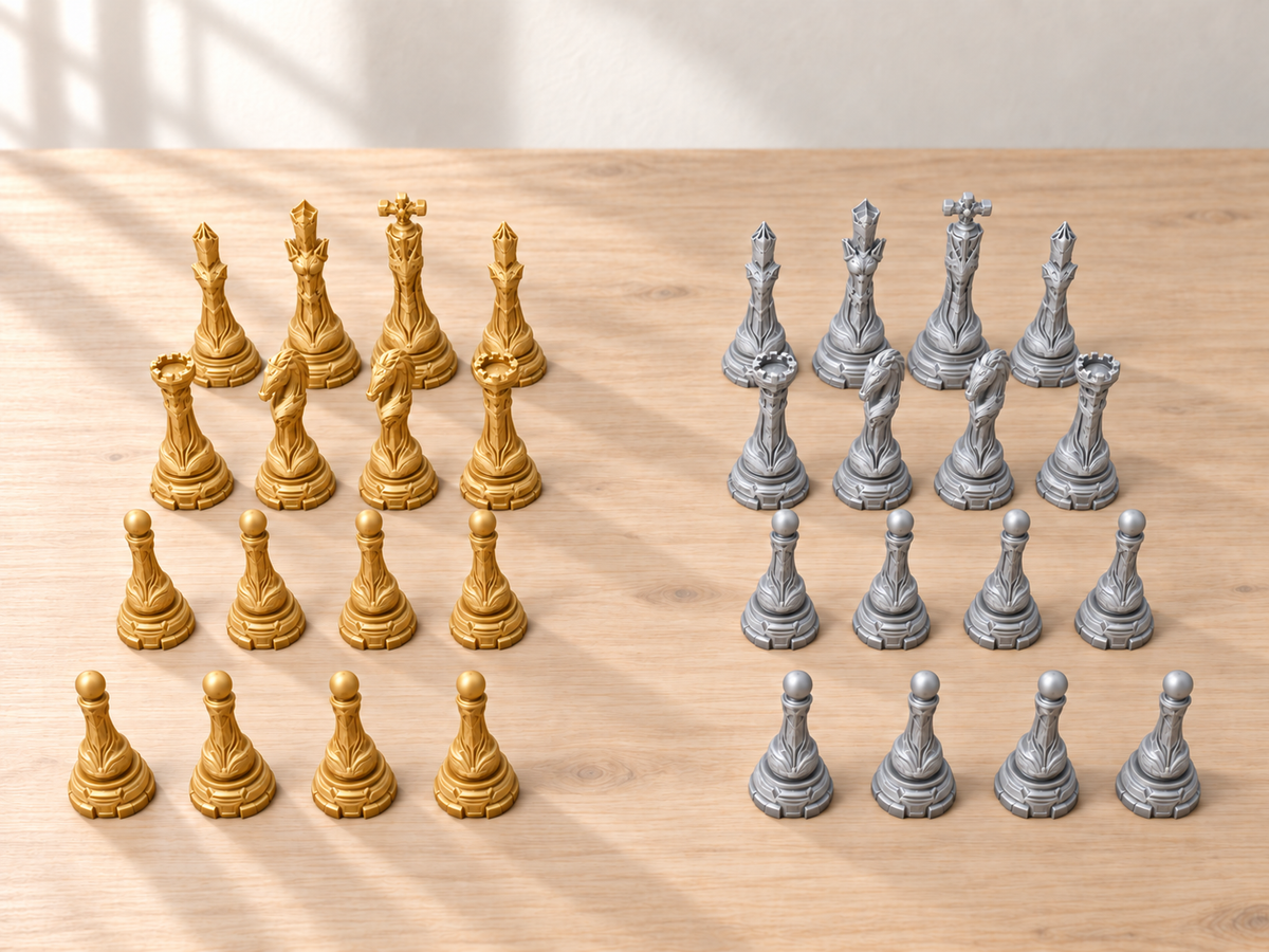 Cerulean Paragon Array – Schachfigurenset mit 32 Figuren – Ansicht 4