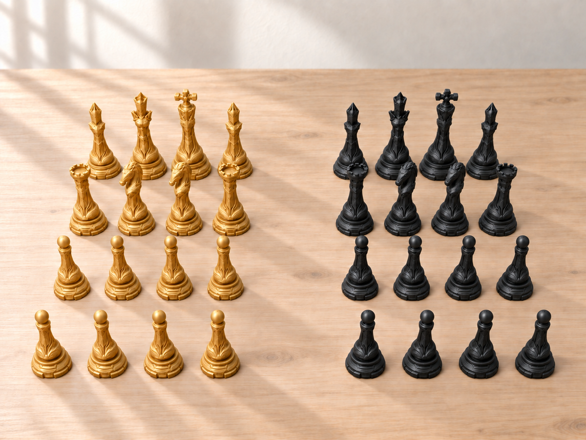 Cerulean Paragon Array – Schachfigurenset mit 32 Figuren – Ansicht 5