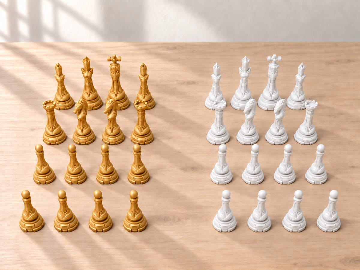 Cerulean Paragon Array – Schachfigurenset mit 32 Figuren – Ansicht 6