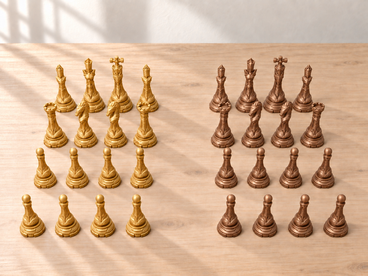 Cerulean Paragon Array – Schachfigurenset mit 32 Figuren – Ansicht 7