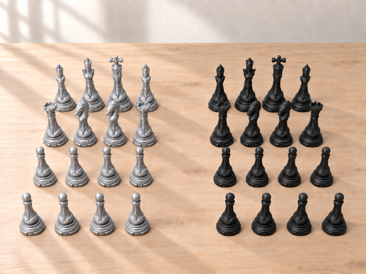 Cerulean Paragon Array – Schachfigurenset mit 32 Figuren – Ansicht 8