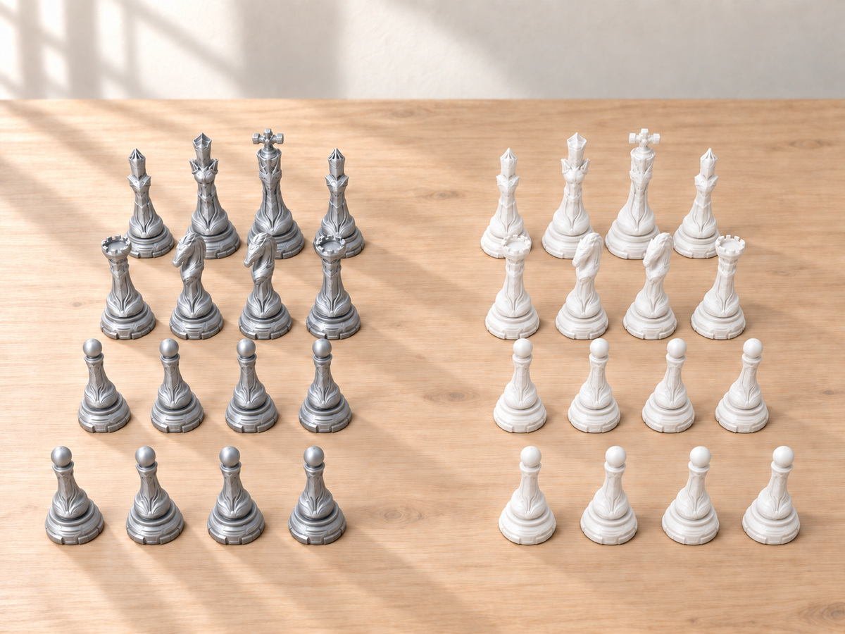 Cerulean Paragon Array – Schachfigurenset mit 32 Figuren – Ansicht 9