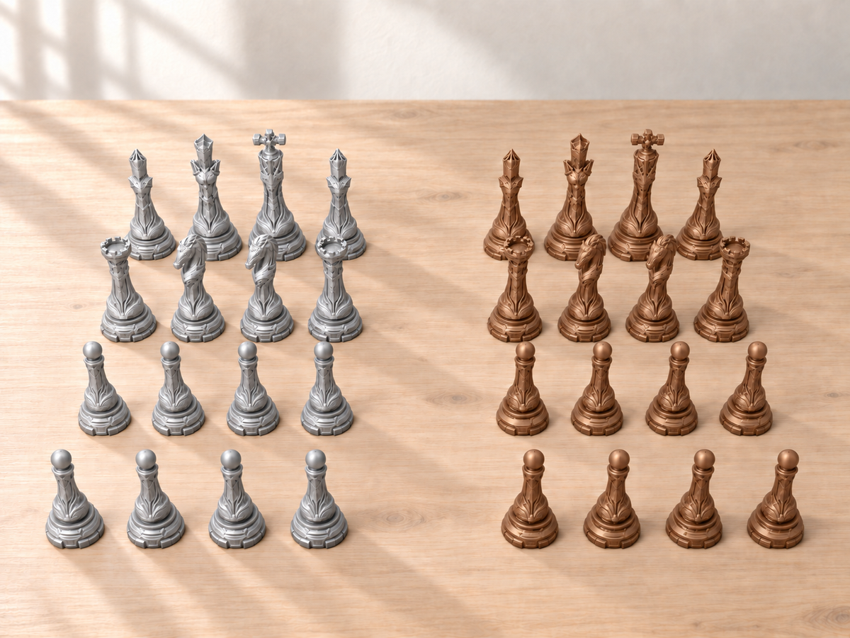 Cerulean Paragon Array – Schachfigurenset mit 32 Figuren – Ansicht 10