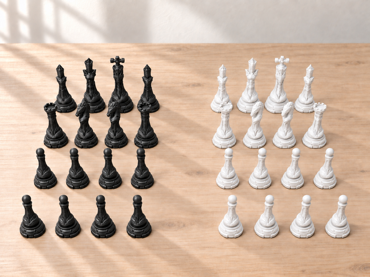 Cerulean Paragon Array – Schachfigurenset mit 32 Figuren – Ansicht 11