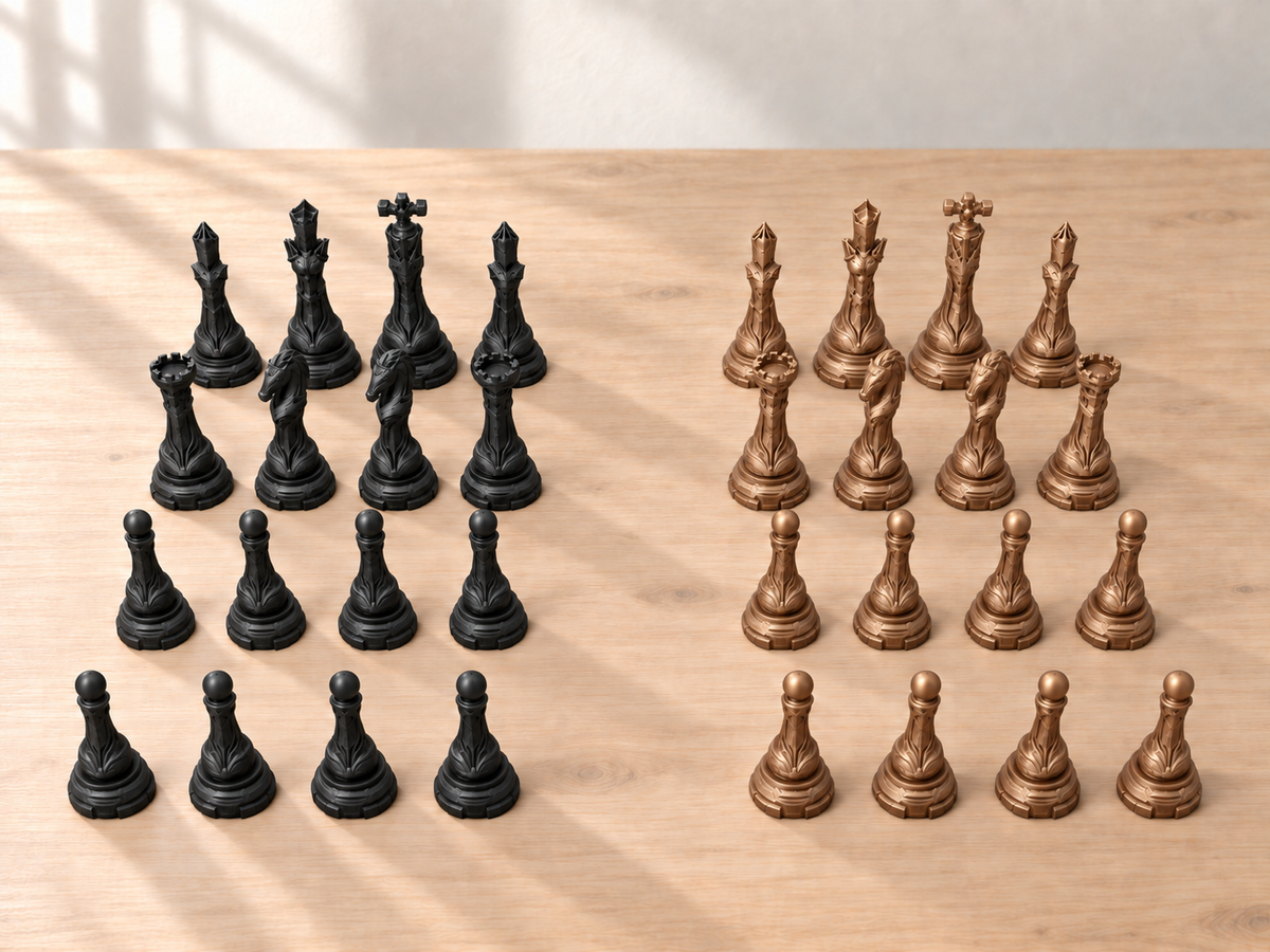 Cerulean Paragon Array – Schachfigurenset mit 32 Figuren – Ansicht 12