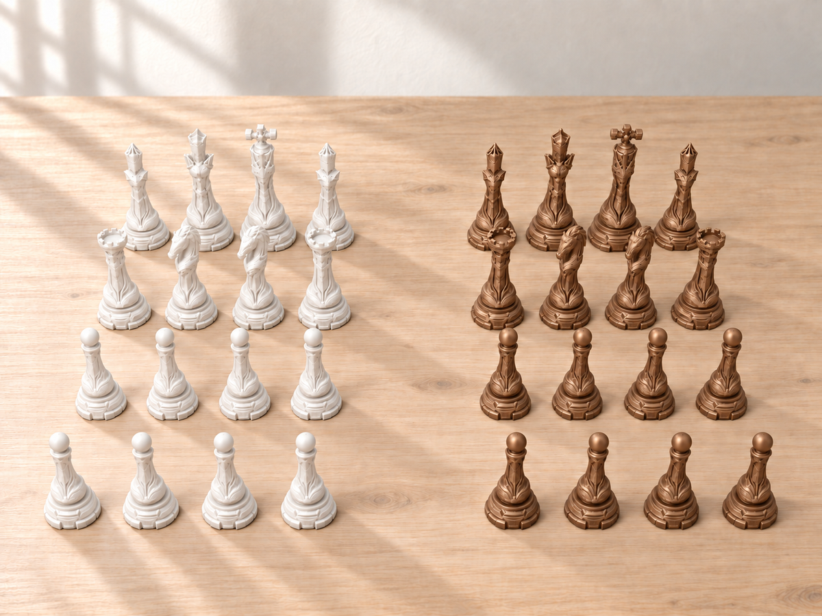 Cerulean Paragon Array – Schachfigurenset mit 32 Figuren – Ansicht 13