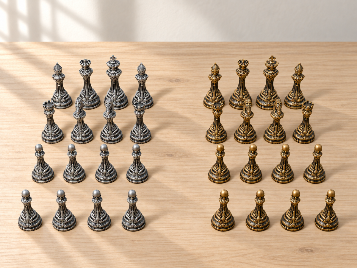 Auric Paragon Atelier – Schachfigurenset mit 32 Figuren – Ansicht 1