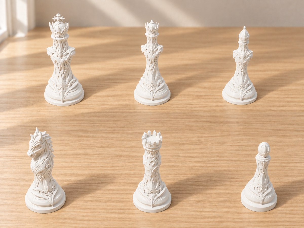 Umbral Crown Atelier – Schachfigurenset mit 32 Figuren – Ansicht 2