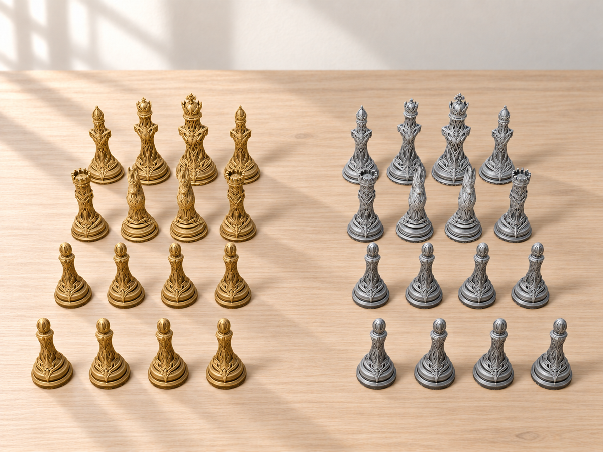 Umbral Crown Atelier – Schachfigurenset mit 32 Figuren – Ansicht 4