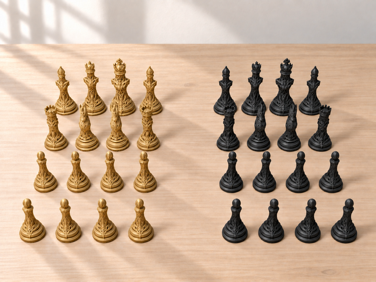 Umbral Crown Atelier – Schachfigurenset mit 32 Figuren – Ansicht 5