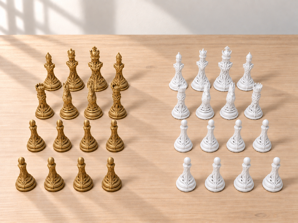 Umbral Crown Atelier – Schachfigurenset mit 32 Figuren – Ansicht 6