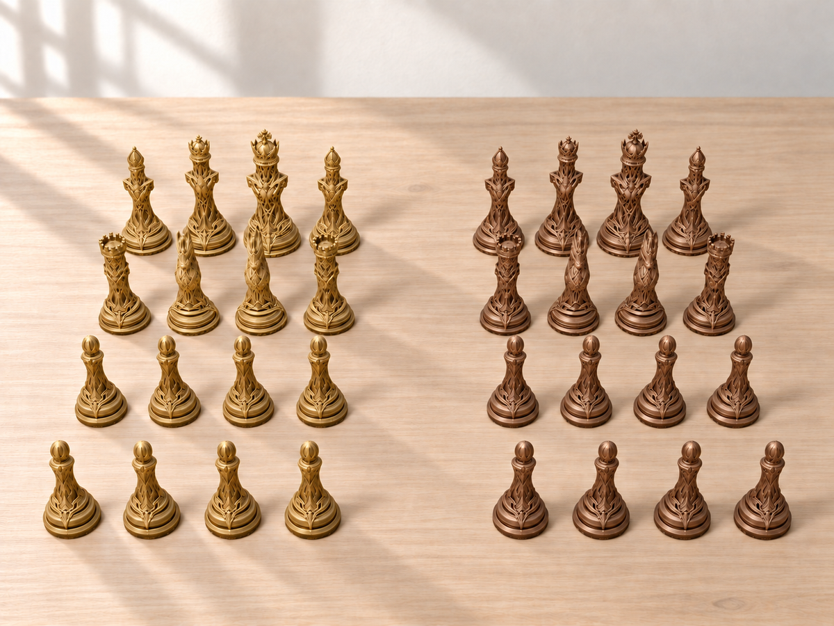 Umbral Crown Atelier – Schachfigurenset mit 32 Figuren – Ansicht 7