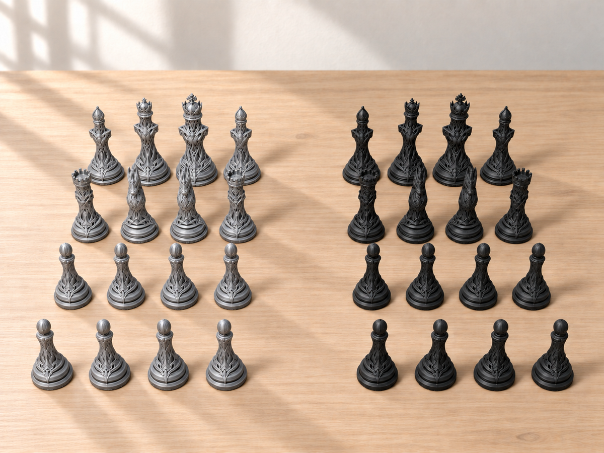 Umbral Crown Atelier – Schachfigurenset mit 32 Figuren – Ansicht 8