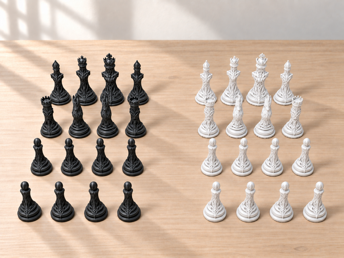 Umbral Crown Atelier – Schachfigurenset mit 32 Figuren – Ansicht 11