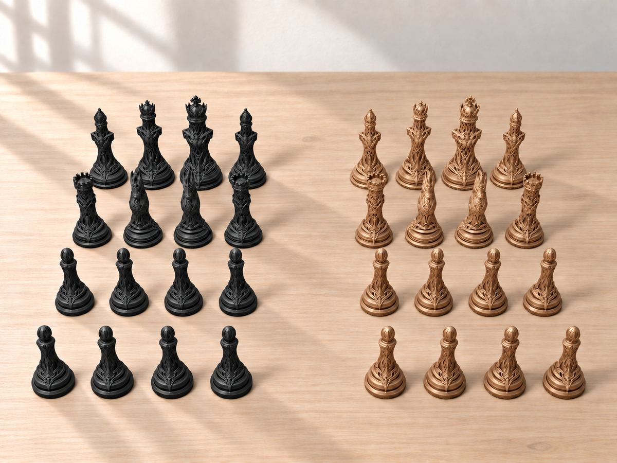 Umbral Crown Atelier – Schachfigurenset mit 32 Figuren – Ansicht 12