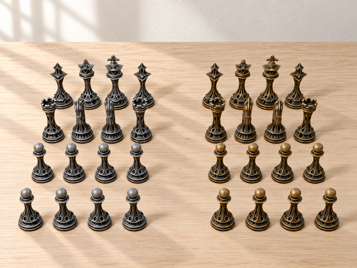 Ivory Sanctum – Schachfigurenset mit 32 Figuren – Ansicht 1