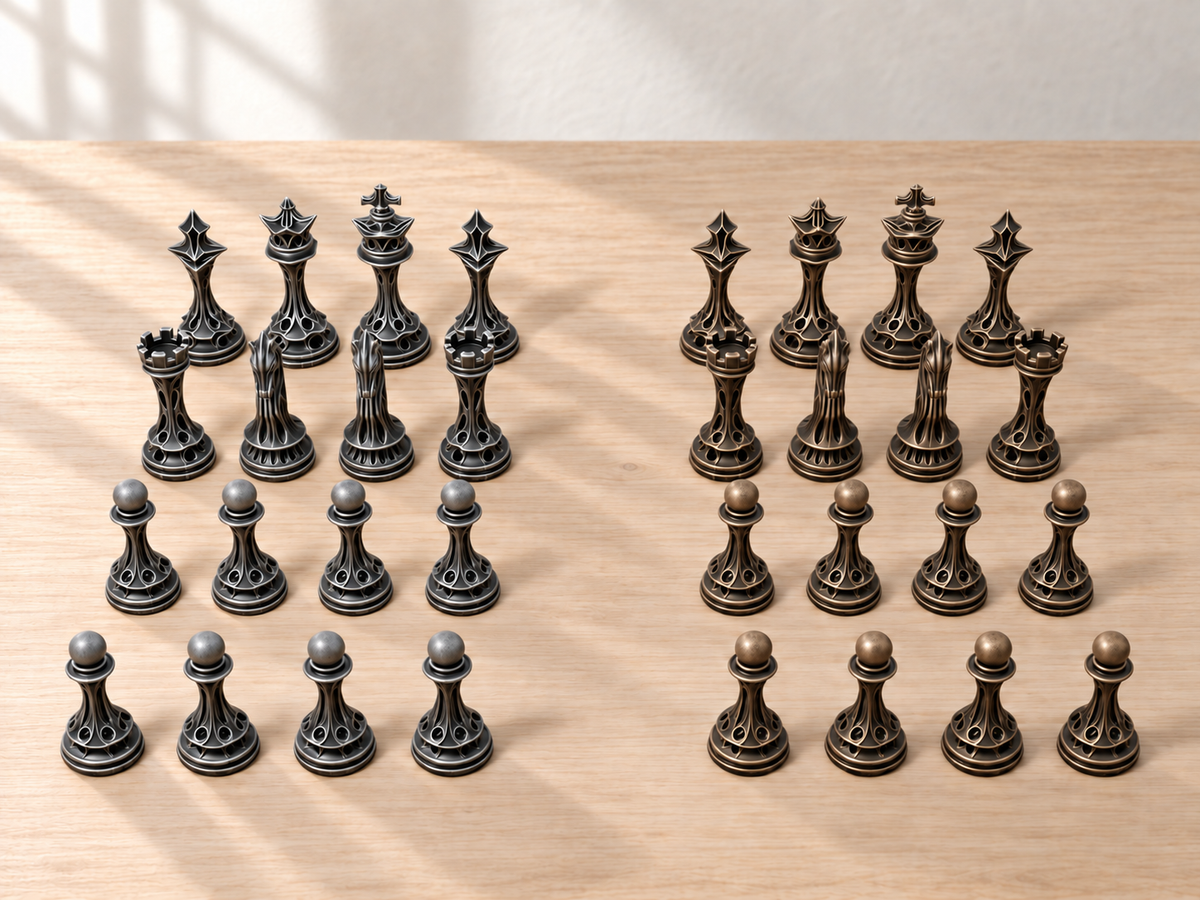 Ivory Sanctum – Schachfigurenset mit 32 Figuren – Ansicht 3