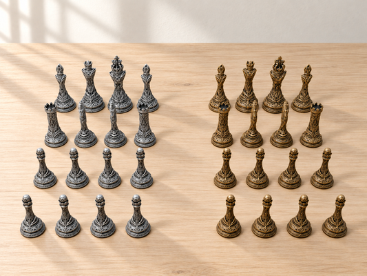 Crystal Dominion – Schachfigurenset mit 32 Figuren – Ansicht 1