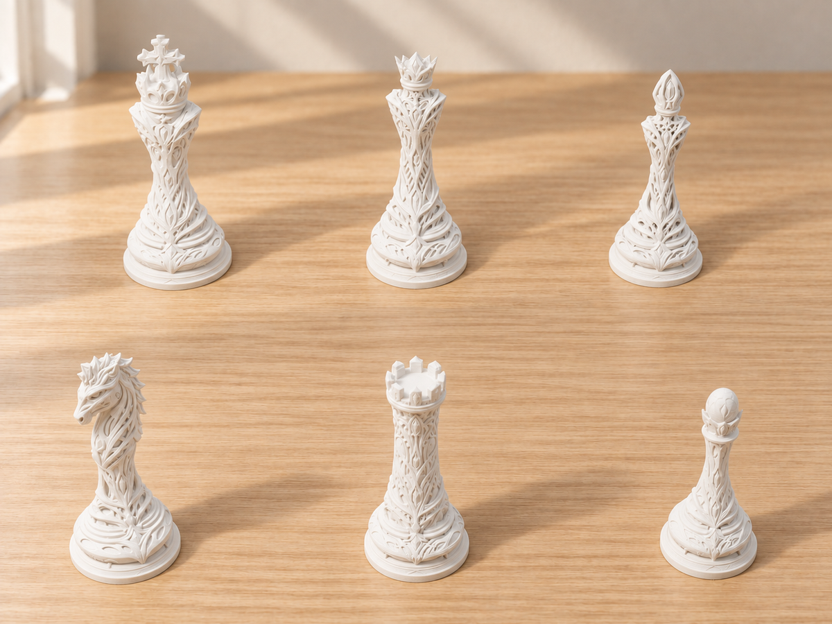 Crystal Dominion – Schachfigurenset mit 32 Figuren – Ansicht 2