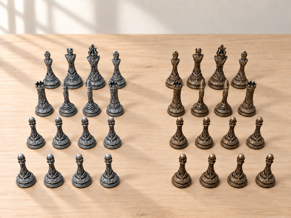 Crystal Dominion – Schachfigurenset mit 32 Figuren – Ansicht 3