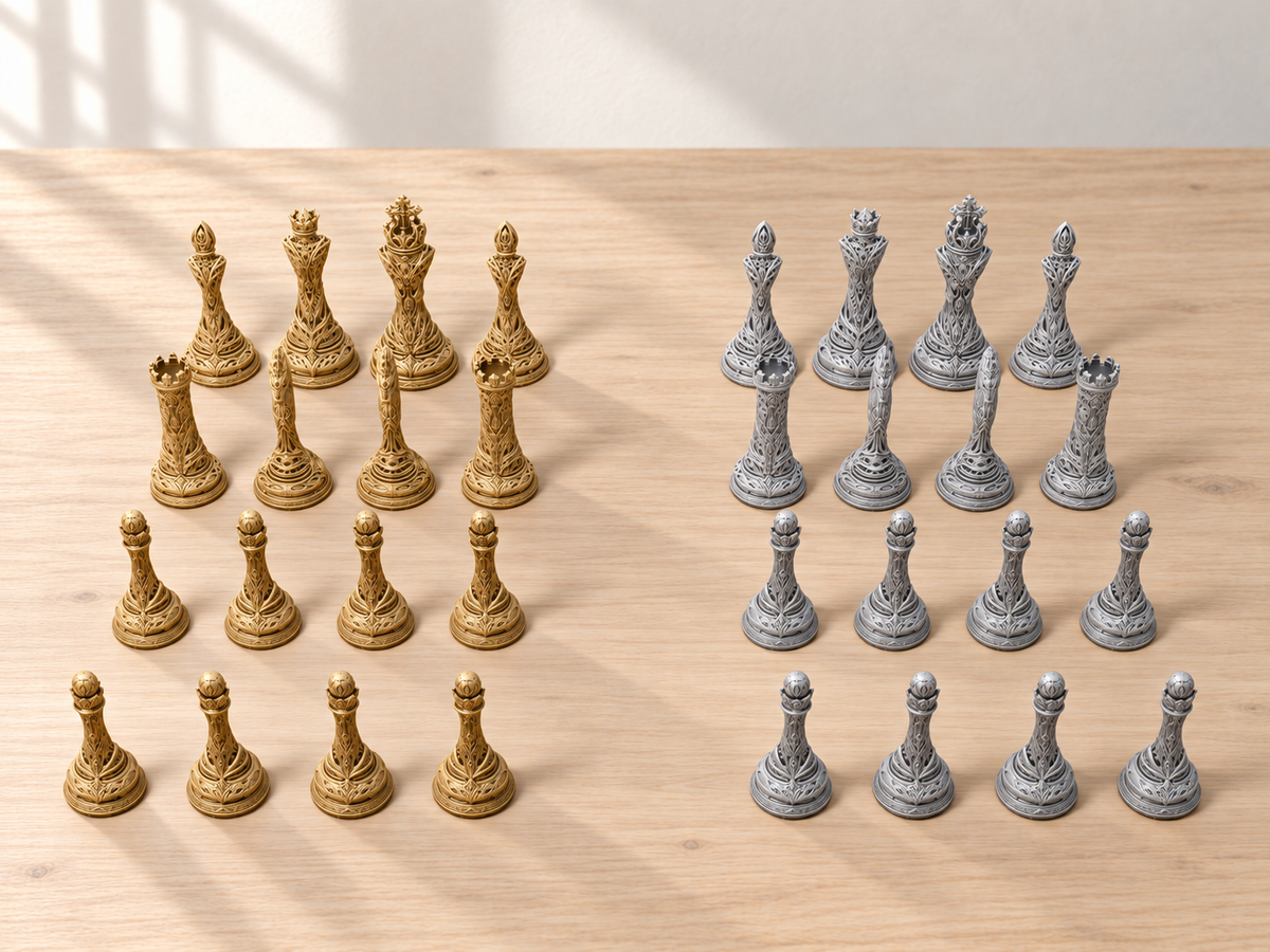 Crystal Dominion – Schachfigurenset mit 32 Figuren – Ansicht 4