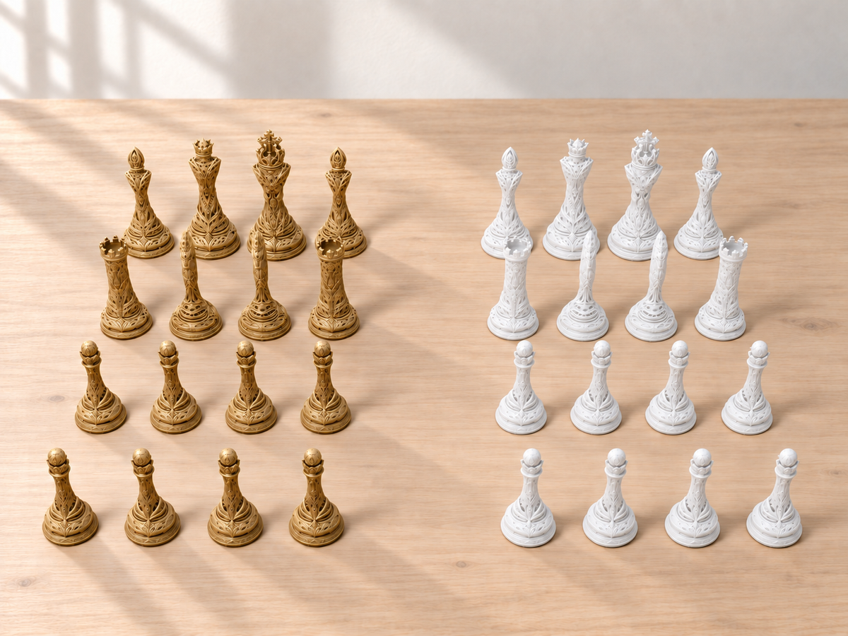 Crystal Dominion – Schachfigurenset mit 32 Figuren – Ansicht 6