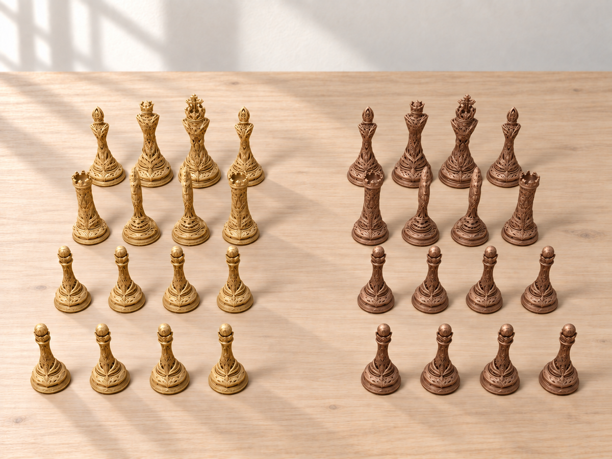 Crystal Dominion – Schachfigurenset mit 32 Figuren – Ansicht 7