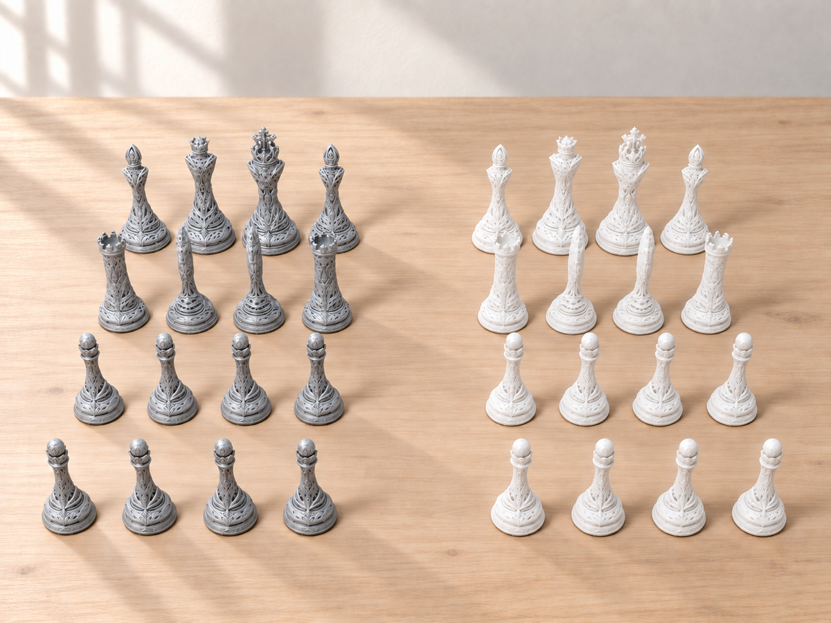 Crystal Dominion – Schachfigurenset mit 32 Figuren – Ansicht 9