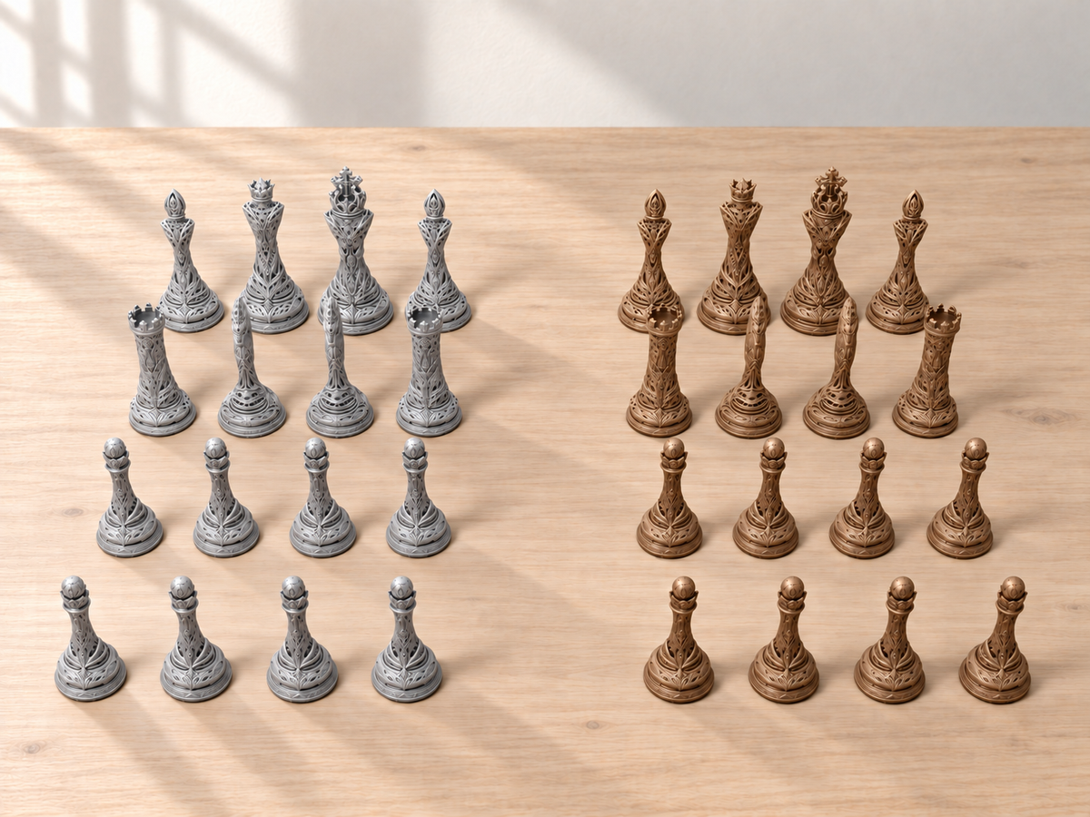 Crystal Dominion – Schachfigurenset mit 32 Figuren – Ansicht 10