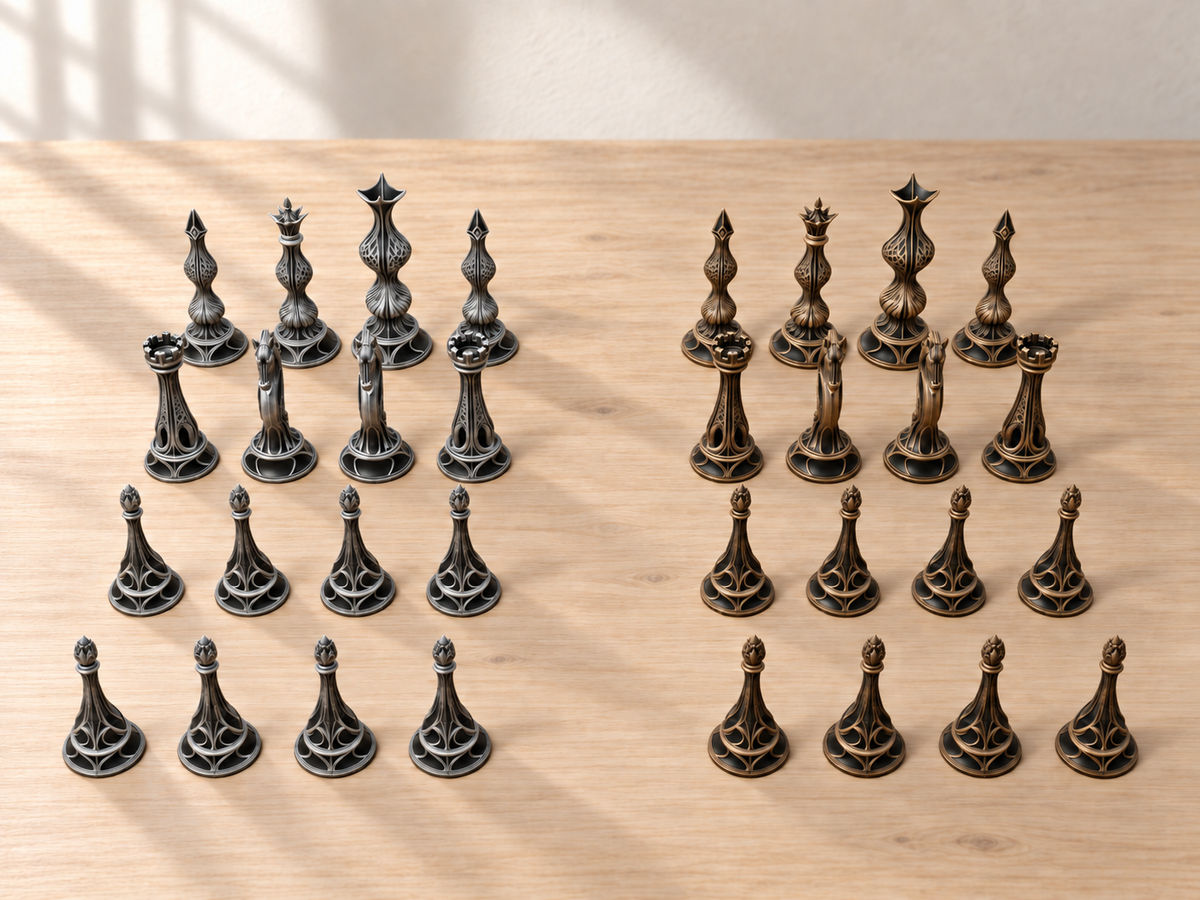 Nightgold Atelier – Schachfigurenset mit 32 Figuren – Ansicht 3
