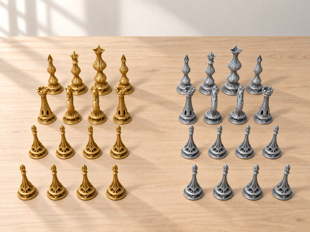 Nightgold Atelier – Schachfigurenset mit 32 Figuren – Ansicht 4