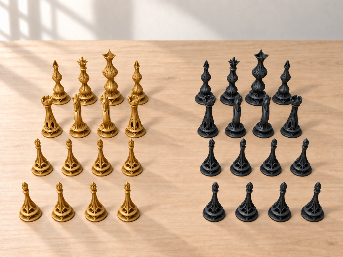 Nightgold Atelier – Schachfigurenset mit 32 Figuren – Ansicht 5