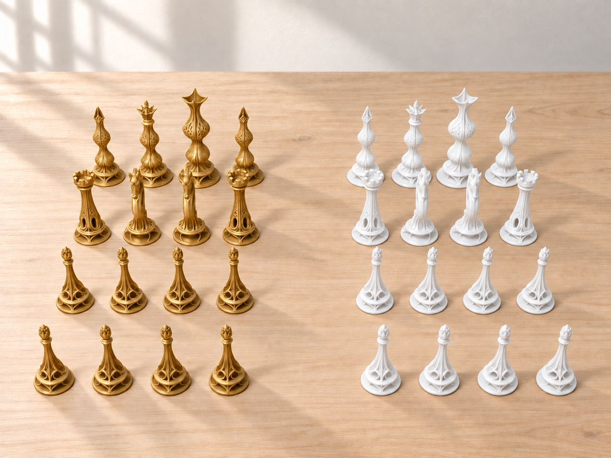Nightgold Atelier – Schachfigurenset mit 32 Figuren – Ansicht 6