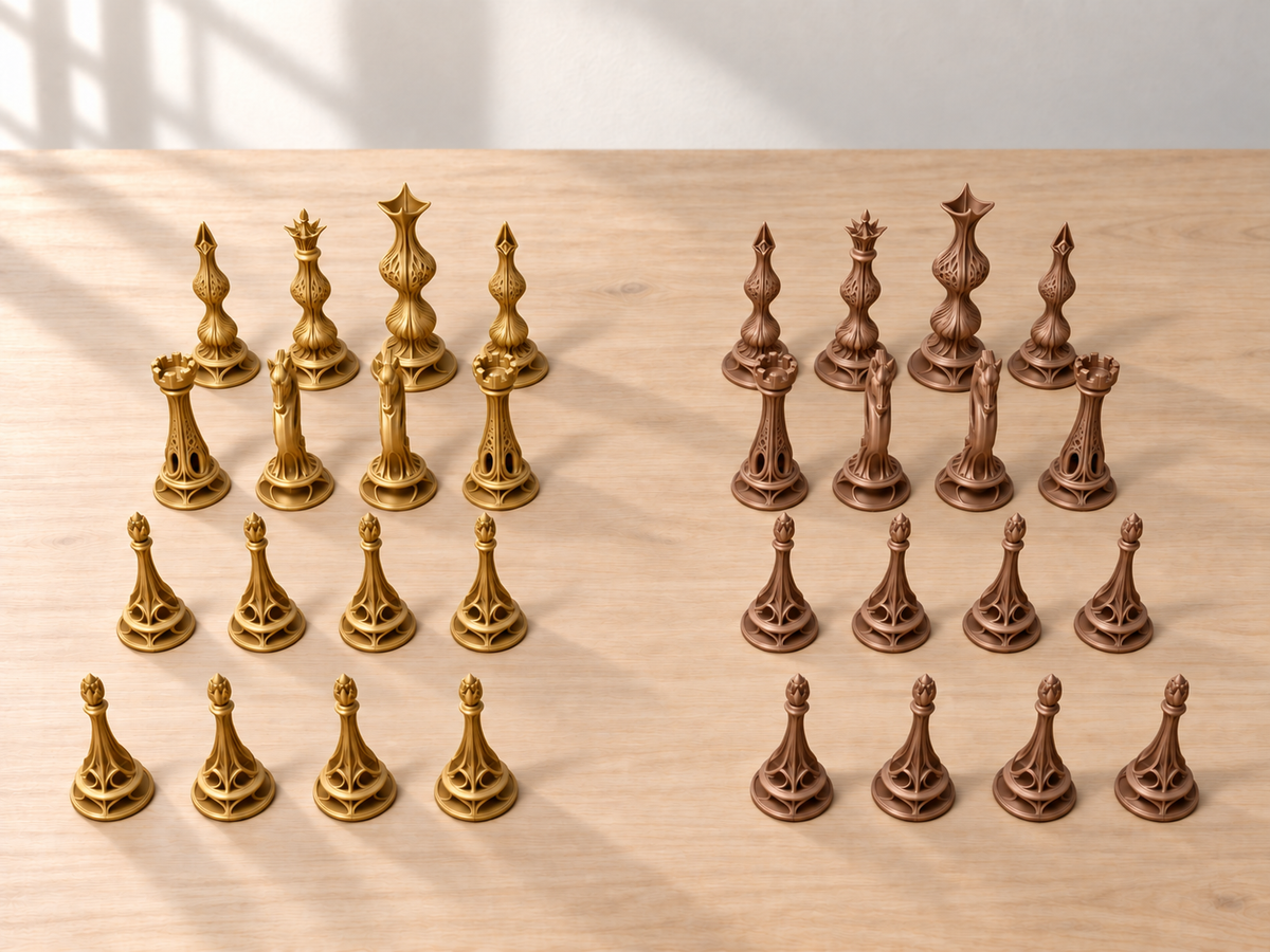 Nightgold Atelier – Schachfigurenset mit 32 Figuren – Ansicht 7