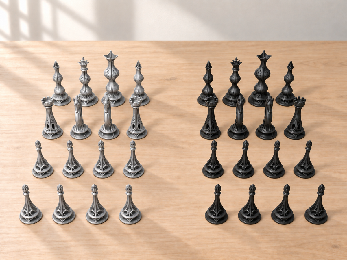 Nightgold Atelier – Schachfigurenset mit 32 Figuren – Ansicht 8