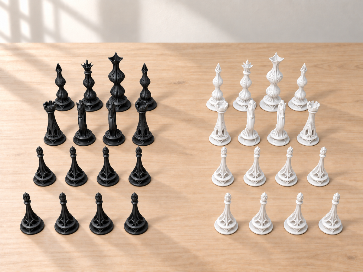 Nightgold Atelier – Schachfigurenset mit 32 Figuren – Ansicht 11