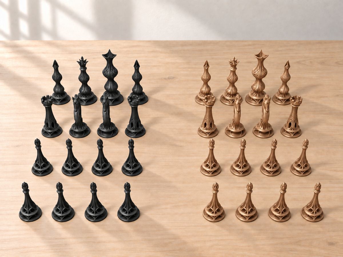 Nightgold Atelier – Schachfigurenset mit 32 Figuren – Ansicht 12