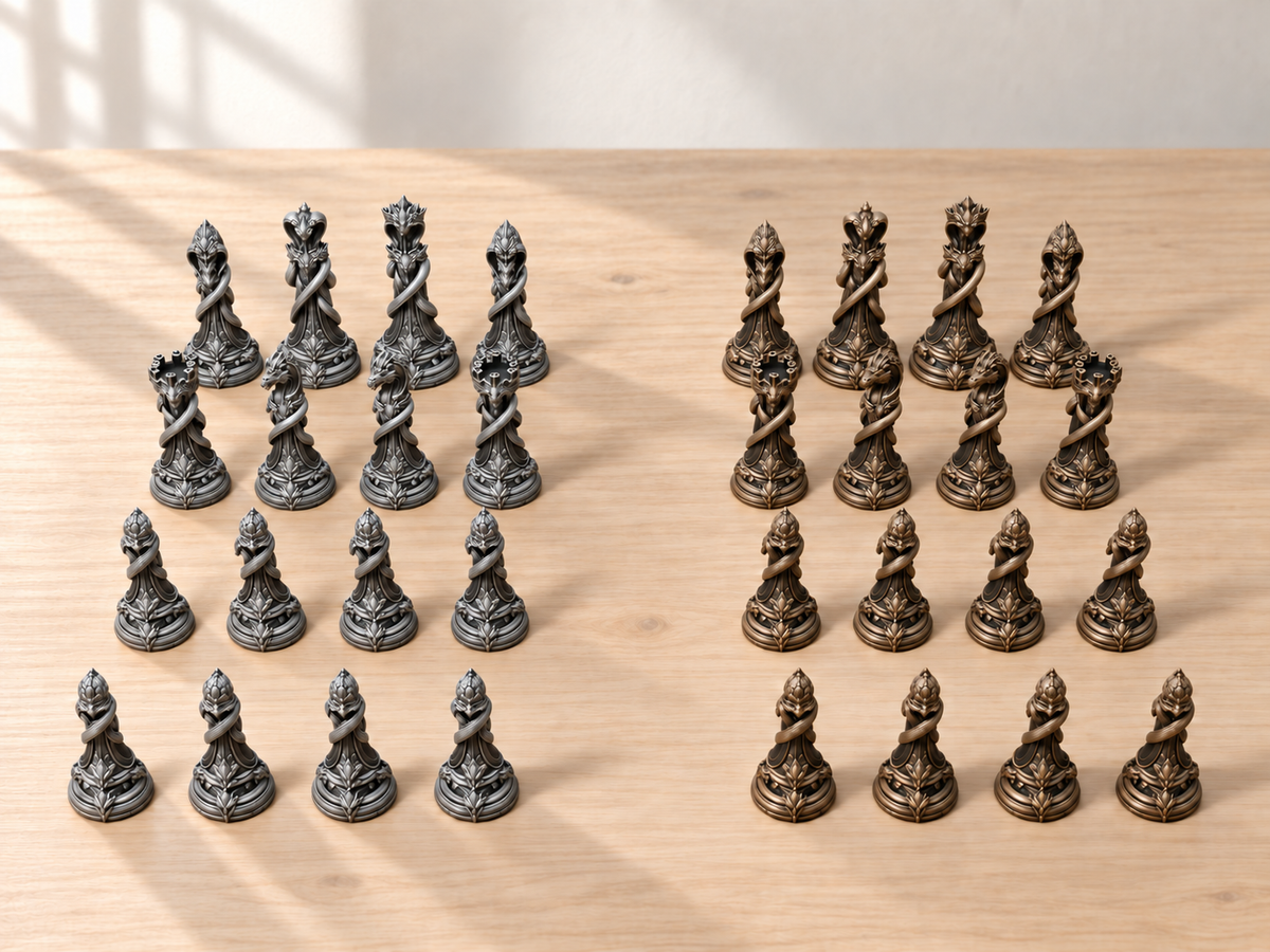 Serpents Kings – Schachfigurenset mit 32 Figuren – Ansicht 3