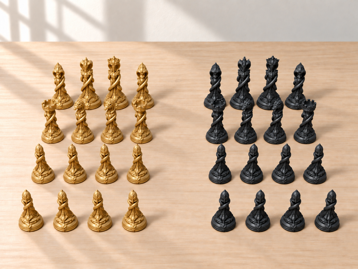 Serpents Kings – Schachfigurenset mit 32 Figuren – Ansicht 5