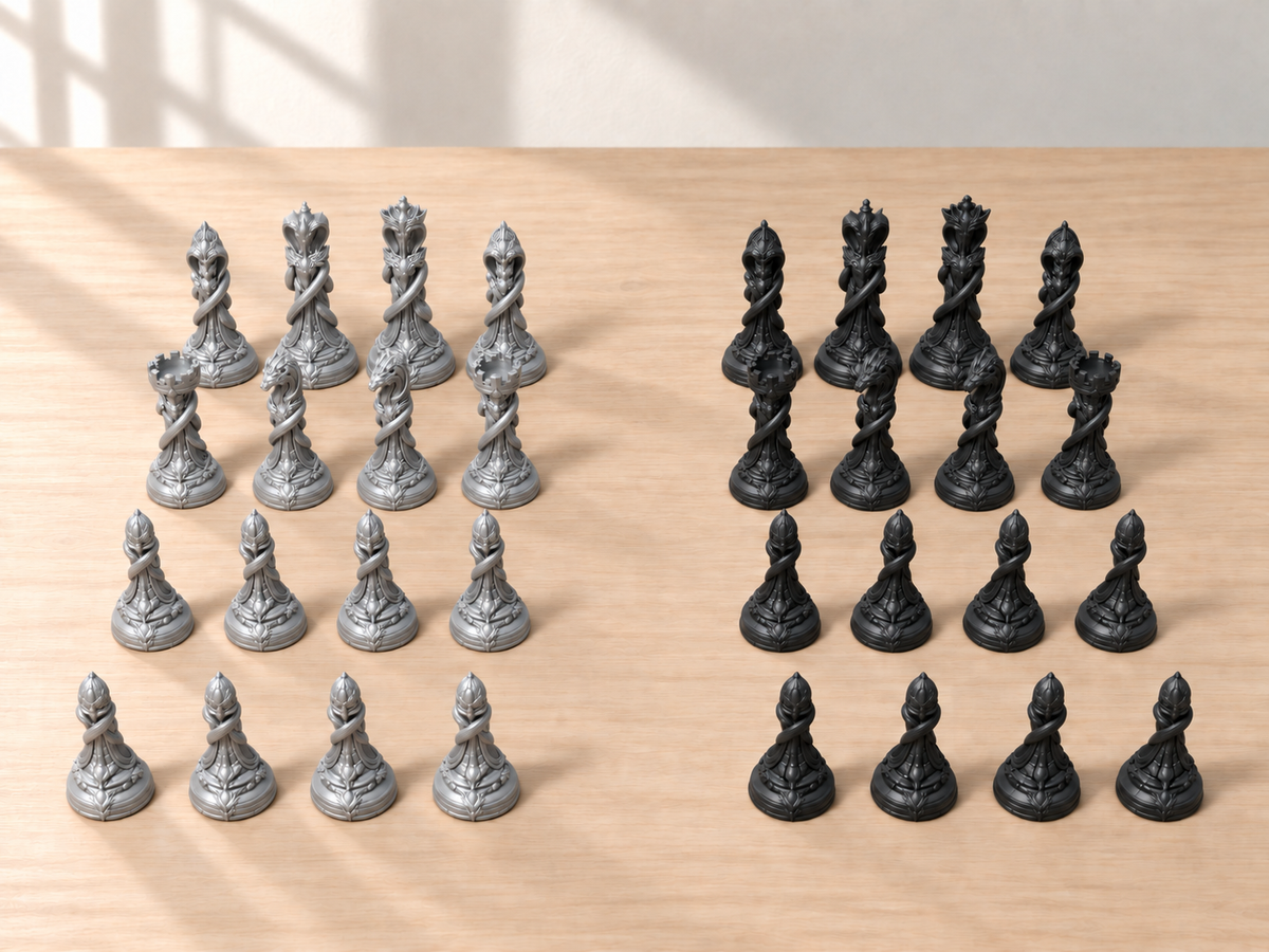 Serpents Kings – Schachfigurenset mit 32 Figuren – Ansicht 8