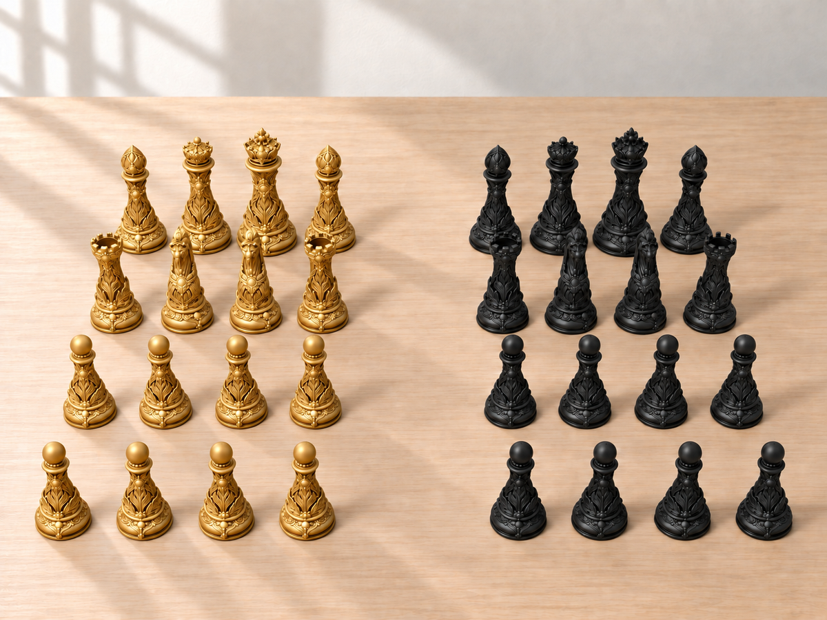 Emerald Regalia – Schachfigurenset mit 32 Figuren – Ansicht 5