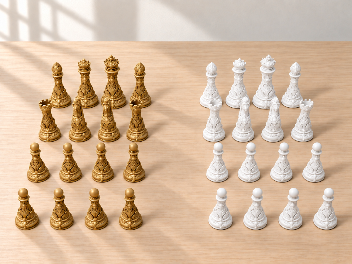 Emerald Regalia – Schachfigurenset mit 32 Figuren – Ansicht 6