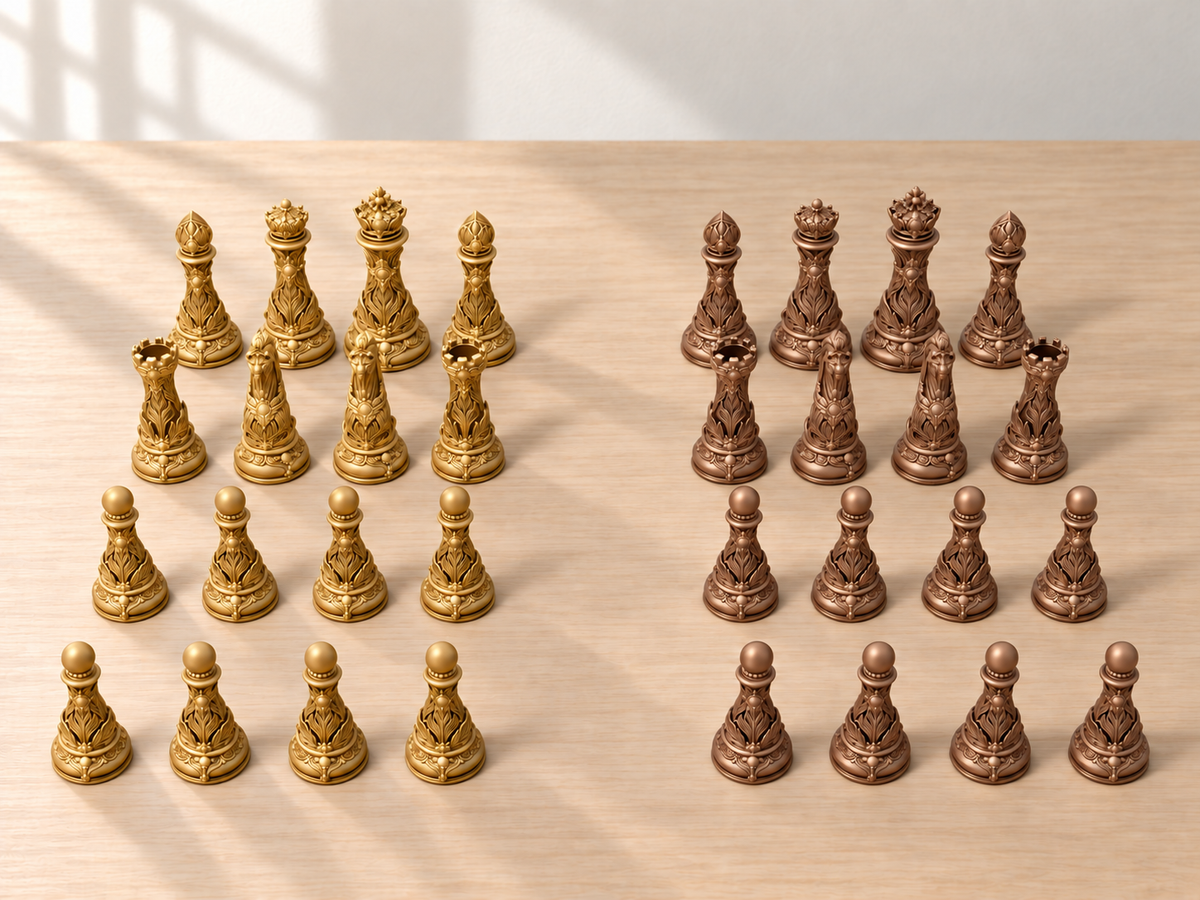 Emerald Regalia – Schachfigurenset mit 32 Figuren – Ansicht 7