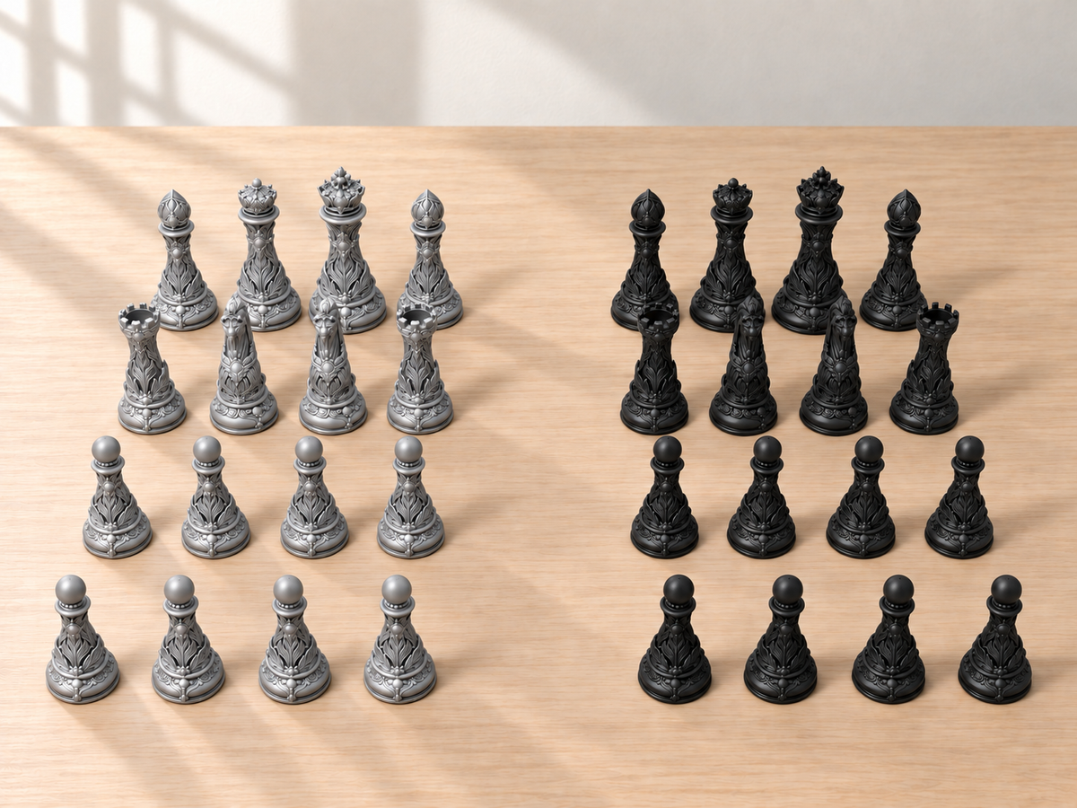 Emerald Regalia – Schachfigurenset mit 32 Figuren – Ansicht 8