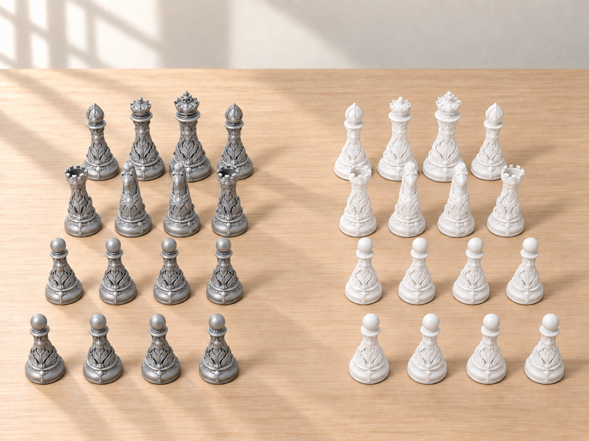Emerald Regalia – Schachfigurenset mit 32 Figuren – Ansicht 9