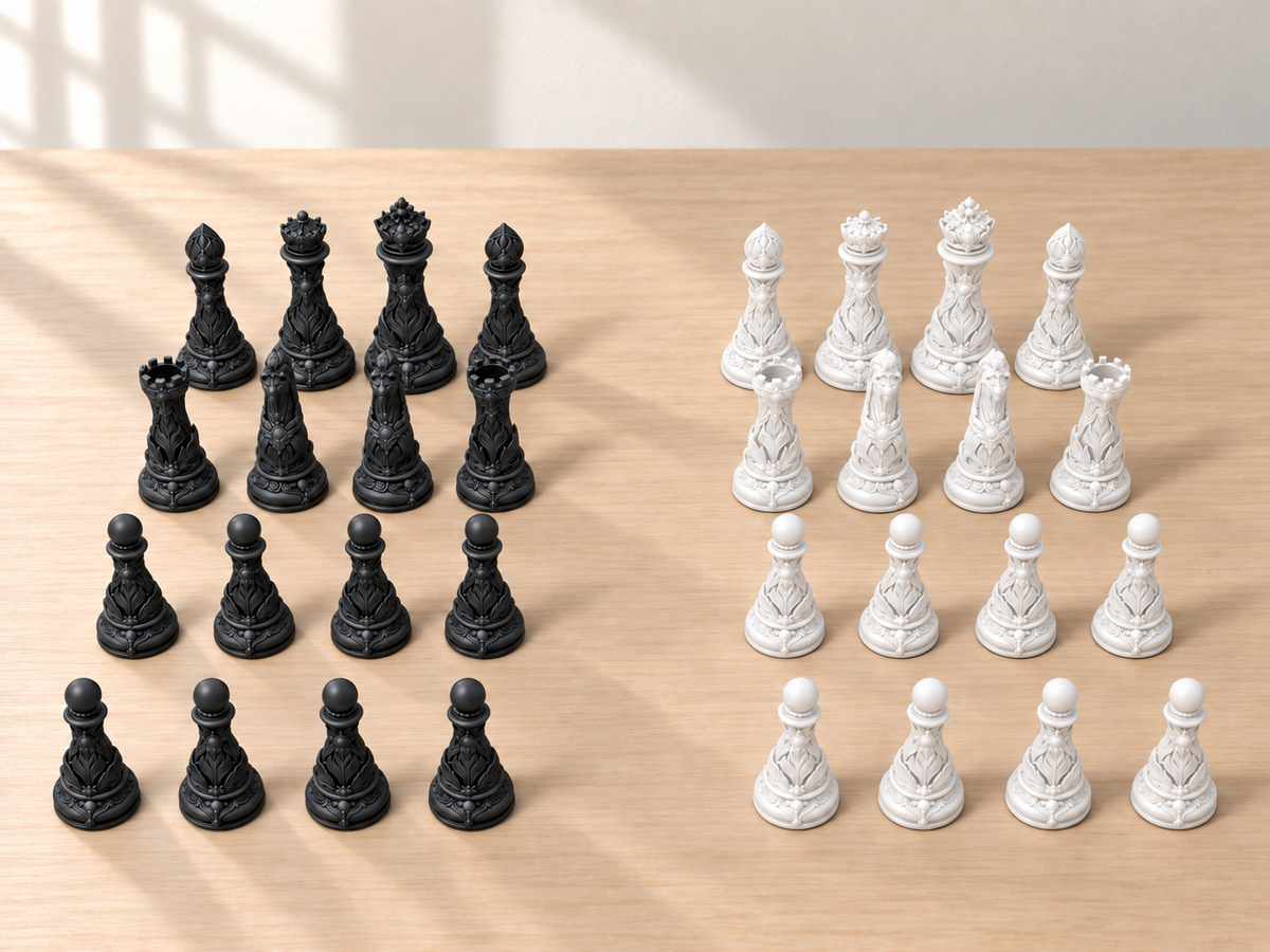 Emerald Regalia – Schachfigurenset mit 32 Figuren – Ansicht 11