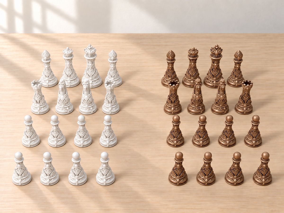 Emerald Regalia – Schachfigurenset mit 32 Figuren – Ansicht 13